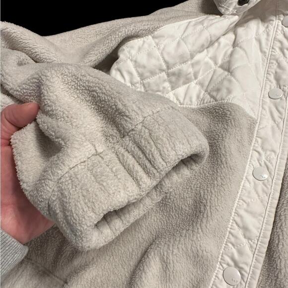 Abercrombie & Fitch Fleece Jacket White Cream and Gray Size Small - Picture 8 of 8